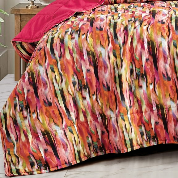 Evjk 3-Piece Decorative Lightweight Bedspread Set – Reversible, Microfiber with Minimalist Print, QUEEN