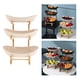 thumbnail image 5 of Plato de frutas con soporte de madera, estantes para pasteles, expositor, organizador, servidor de alimentos 3 niveles beige, 5 of 8