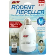 Pic LED-RR Light Bulb and Sonic Rodent Repellent, 400 sq-ft Coverage Area