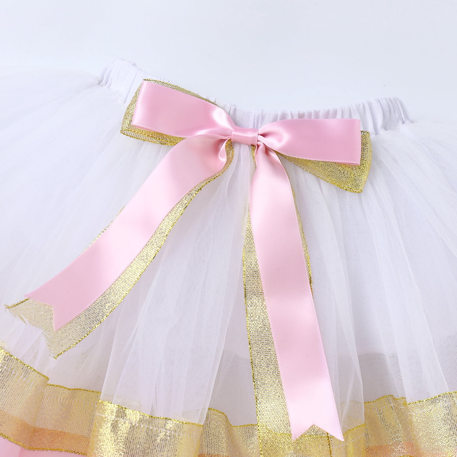 IBTOM CASTLE Toddler Baby Girls Princess Birthday Outfits Sleeveless Printed Vest Tops+Tulle Tutu Dress+Flower Crown Party Clothes 12-18 Months Pink & White