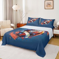 Castle Fairy Teenagers Sport Football Queen Sheet Sets,Graffiti Splash Bed Set