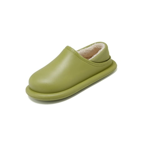 

Ferndule Unisex Slip On Warm Slippers Bedroom Non-slip Fuzzy Home Shoe Casual Winter House Shoes Army Green 7-7.5