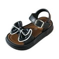 thumbnail image 3 of Gubotare Girls Sandals Soft Leather Toddler Sandals Soft Non-slip Soles Baby Shoes for Girls Size 8 (Black,Toddler 8), 3 of 9