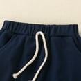 thumbnail image 7 of Yindaity Toddler Boys Baby Girls Baby Pocket Top + Solid Color Drawstring Shorts Two Piece Set for Kids Two Piece Children's Outfits Girl Outfits (Dark Blue,12-18 Months), 7 of 7