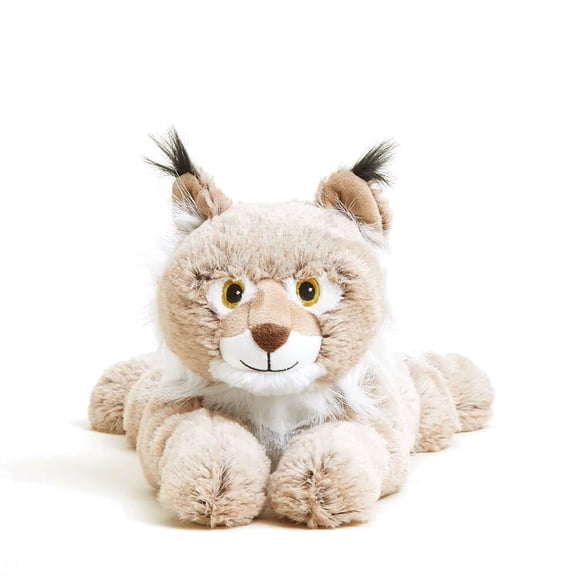 Warmies 13” Bobcat Stuffed Animal, Microwavable Heated Plushie and Weighted Soft Plush Toys