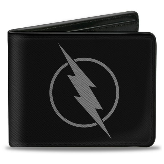 DC Comics Wallet, Bifold, Reverse Flash Logo Black Gray, Vegan Leather