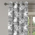 thumbnail image 2 of Ambesonne Floral Grommet Curtain, Plant Blossom Spring, 50" x 108", Black Grey White, 2 of 6