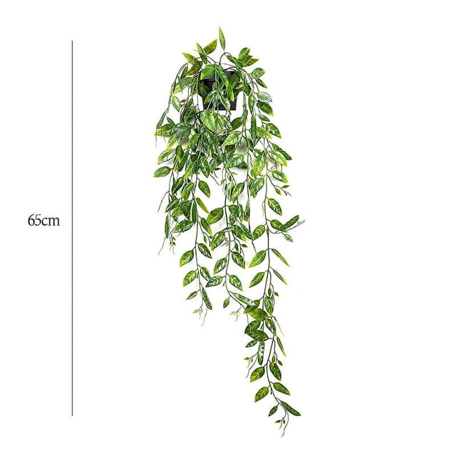 Nvzi Plantas colgantes falsas, paquete de 2 plantas colgantes artificiales de eucalipto, vegetación falsa en maceta, vaina de guisante para decoración de pared, interior y exterior del hogar, G