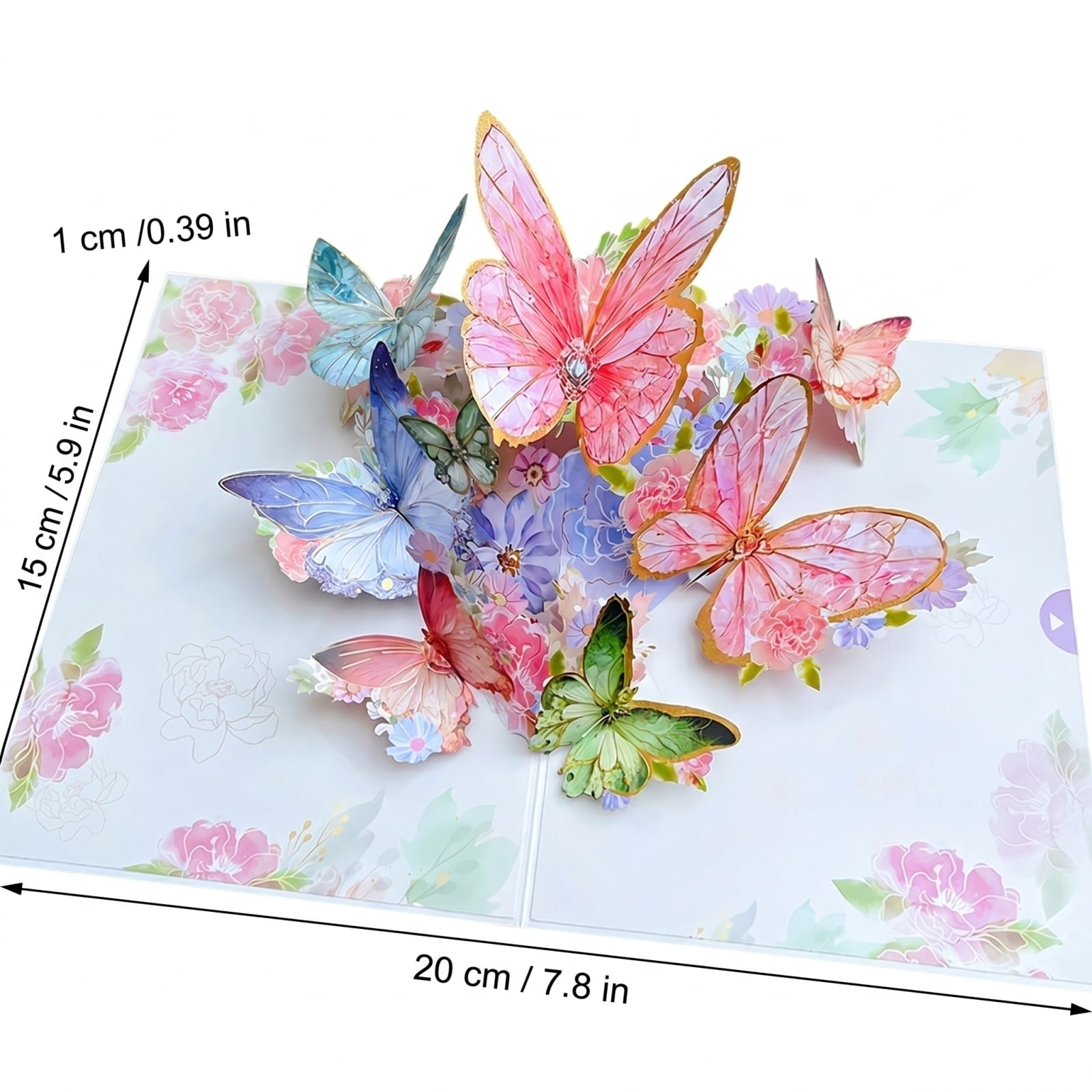 StlyGar Gold Foil 3D -Up Greeting Card, Elegant Thank You or Birthday Card with Envelope for Her
