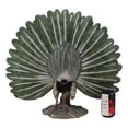 thumbnail image 3 of Large Gallery Quality Male Peacock With Exotic Iridescent Train Plumage Statue, 3 of 5