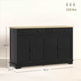 thumbnail image 3 of Spaco Modern Sideboard with Storage Drawers and Adjustable Shelves, Buffet Cabinet for Indoor as Kitchen, Bar, Dining Room, Black, 3 of 7