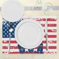 thumbnail image 3 of Ambesonne United States Place Mats Set of 4, Grungy Flag and Eagle, Standard Size, Navy White Red, 3 of 6