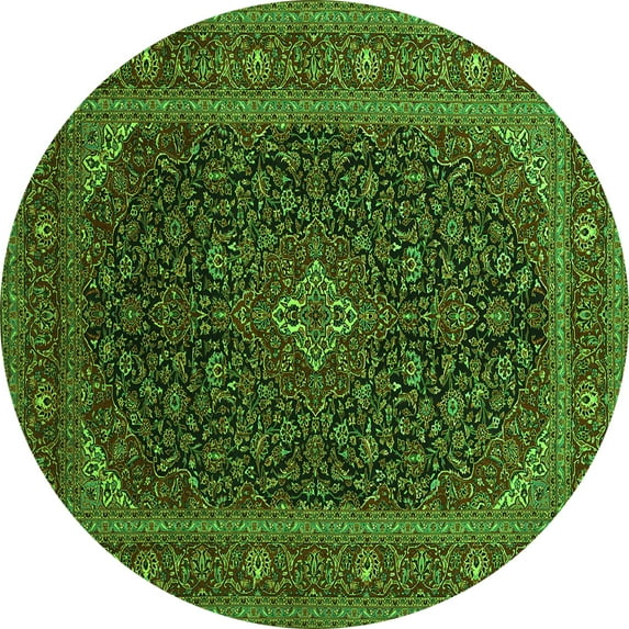 Ahgly Company Indoor Round Persian Green Traditional Area Rugs, 8' Round
