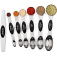 thumbnail image 1 of Juego de cucharas medidoras magnéticas de acero inoxidable con nivelador, cuchara medidora de Metal apilable para hornear, 1 of 5