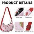thumbnail image 2 of Cute Strawberry Print Crossbody Handbag for Women, Red Fruity Shoulder Tote, Lightweight Water-Resistant Hobo Purse, Sweet Summer Fruit Bag for Strawberry Lovers, 2 of 5