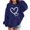 Navy, variant on Girls' Heart Graphic Print Cute Hoodies Long Sleeve Pullover Hoodie Sweatshirt with Pocket Oversized Fleece Lined Cozy Jacket