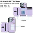 thumbnail image 3 of ELEHOLD Wallet Crossbody Case for iPhone XR with RFID Blocking Card Holders Zipper Purse Storage Kickstand Function Detachable Wrist Lanyard Shoulder Strap Shockproof Wallet Case,lightpurple, 3 of 8
