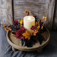 thumbnail image 5 of BESEW7 Fall Wreath, Artificial Maple Leaf Garland for Halloween Party Decor and Candle Holder, Modern Farmhouse Decoration for Living Room Entryway, 5 of 8