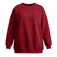 thumbnail image 5 of Binmer Women’s Plus Size Crew Neck Long‑Sleeve Sweatshirt, Oversized Casual Solid Color Pullover Top with Front Pocket,Sizes L-5XL, 5 of 9