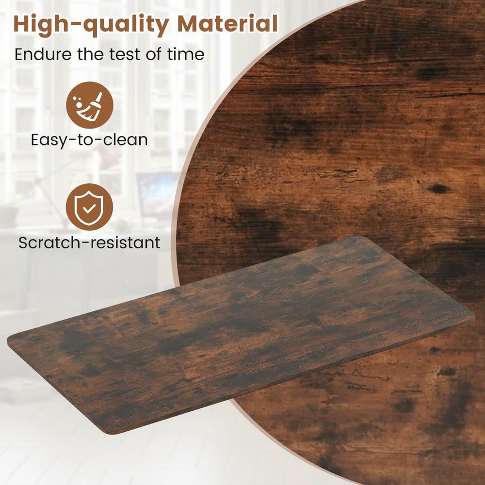 Kadyn Electric Height Adjustable Standing Desk Ergonomic Sit Stand Table with LED Display 2 Memory Height Settings for Home Office Study Workstation Furniture, Rustic Brown