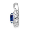 thumbnail image 2 of FB Jewels Sterling Silver Rhodium-plated Diam. & Created Sapphire Pendant, 2 of 4