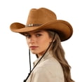 thumbnail image 5 of Chapeau de Cowboy Western pour Tenue Décontractée Extérieure Style Jazz Classique Protection Solaire Artisanat, 5 of 5