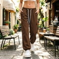 thumbnail image 7 of BRELIL Women Plus Size Cargo Pants Drawstring Loose Long Pants Solid Casual Streetwear Activewear Lounge Travel Outfits, Brown XL, 7 of 7