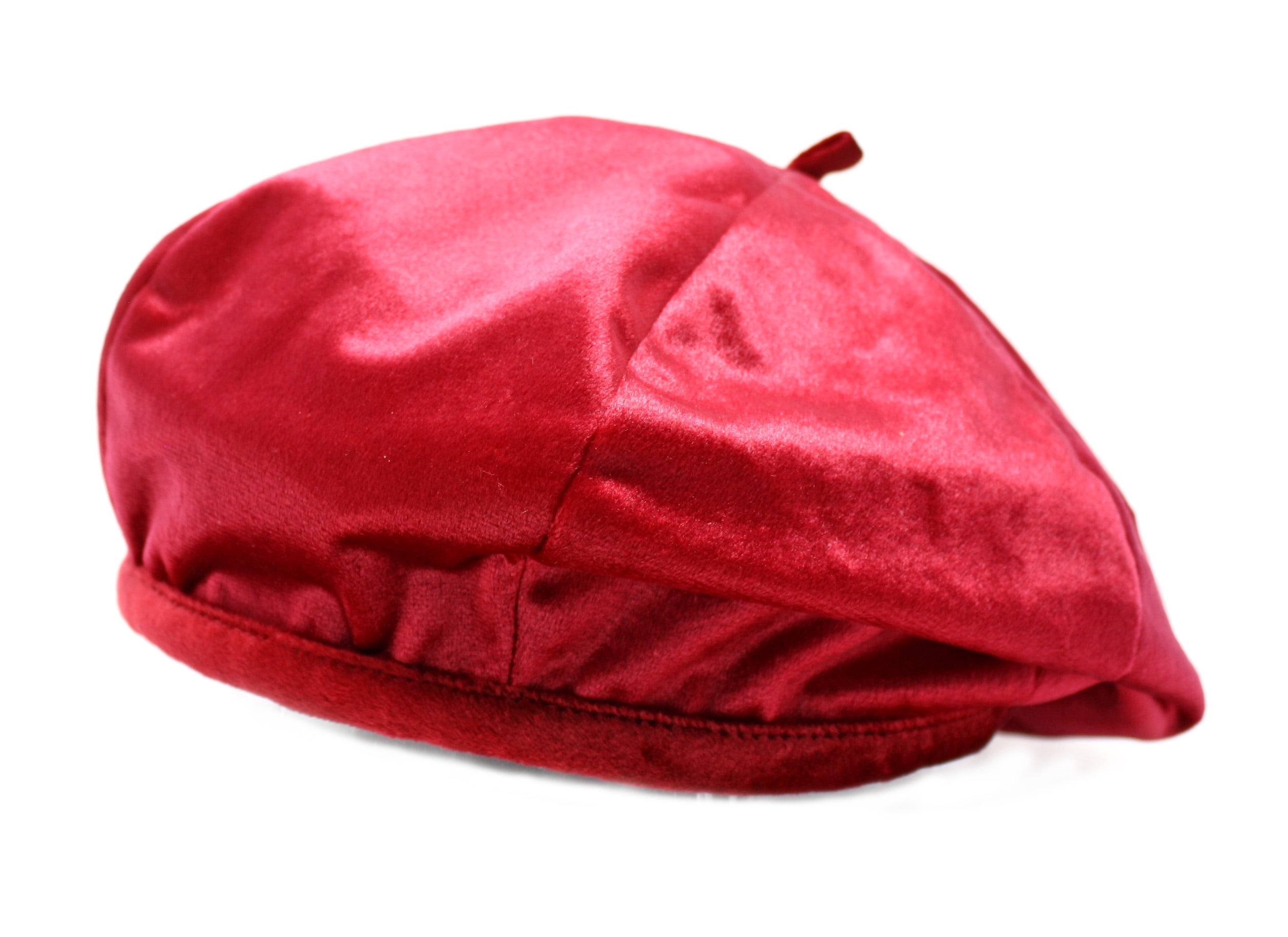 Red Velvet Beret - Satiny Smooth - Classic Retro Style