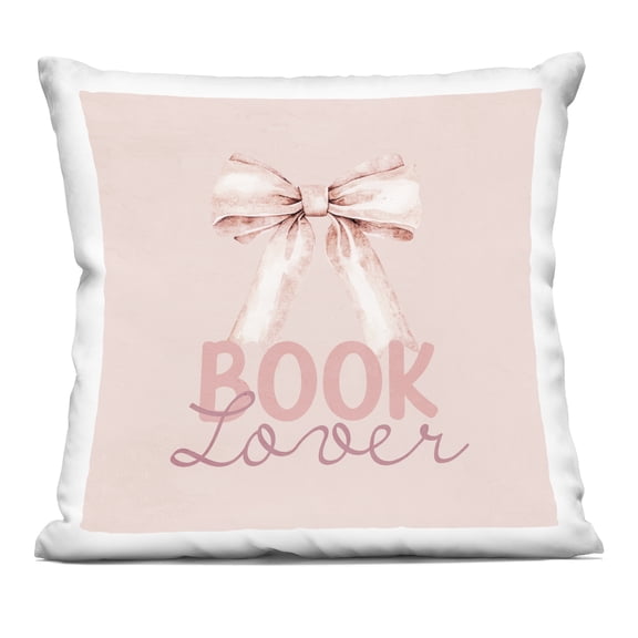 Stupell Industries Blush Pink Book Lover Decorative Printed Throw Pillow, design by Kim Allen