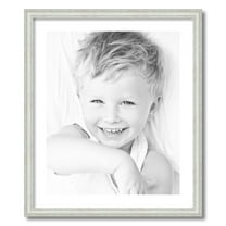 ArtToFrames 22x26 Matted Picture Frame with 18x22 Single Mat Photo Opening Framed in 1.25 Off White Wash on Ash and 2 Crisp Mat (FWM-4098-22x26)