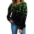 thumbnail image 2 of YABCSAZ St Patricks Day Sweatshirts for Women Irish T-Shirt Long Sleeve Sequin Shamrock Clover Printed Irish Pullover Casual Loose Oversize Charms Shirts Blouse Paddy's Day Great Parade Tops S-XXL, 2 of 7