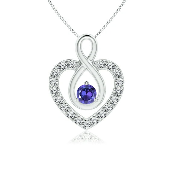 JeenMata June Birthstone Infinity Heart Pendant Necklace - with Crystal Made with Swarovski - in White Gold Plating