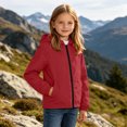 thumbnail image 6 of Puntoco Kids Hooded Rain Jacket Waterproof Windbreaker Zip Up Raincoat with Pockets Red 15 Years, 6 of 9