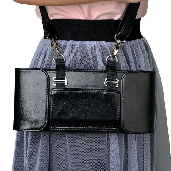 Thankscase Shoulder Bag Protective Case for Nintendo Switch, Genuine Leather Case for Switch, Stand Cover with 4 Game Card Holders with Detachable Shoulder Strap for Nintendo Switch (Black)