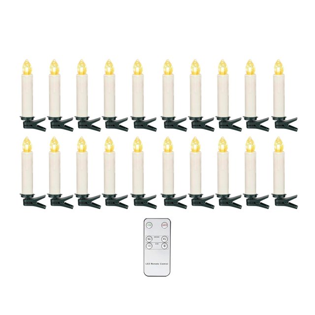 Adornos navideños con velas LED y pinzas, regalo de decoración navideña, velas falsas sin llama para interiores, exteriores, jardines, bodas