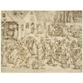thumbnail image 3 of Pieter Brueghel the Elder 14x12 Black Modern Framed Museum Art Print Titled - Caritas (Charity) (1559), 3 of 5