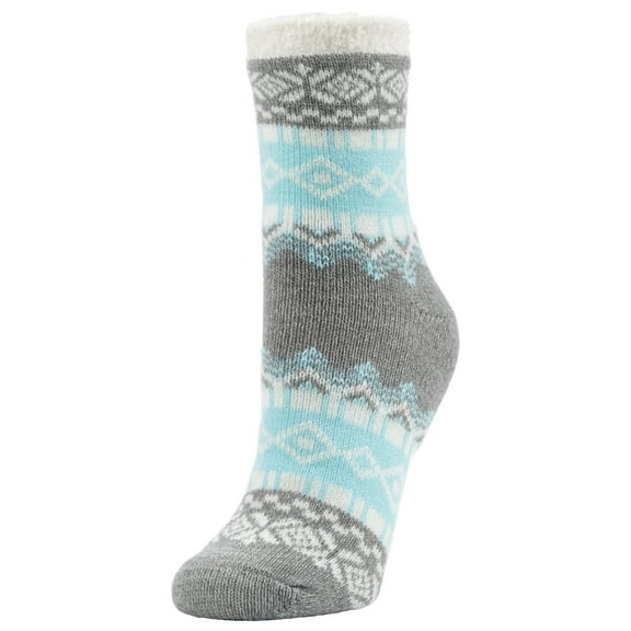 Airplus Double Layer Aloe Frozen Grey Aztec Crew Socks, Women's 5-10, 1 pair