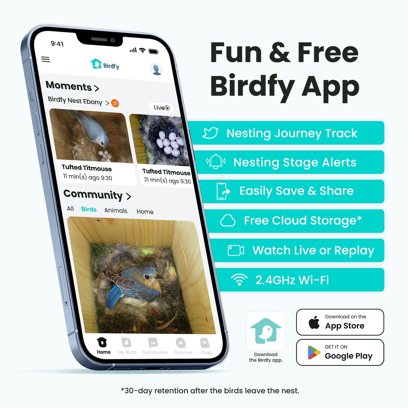 Birdfy Smart Bird Houses for Outside Solar Powered, 1080P HD Live View Bird House with Camera, Perfect Viewing Bird Nesting and Hatching, Bird Feeder with Camera for Most Birds