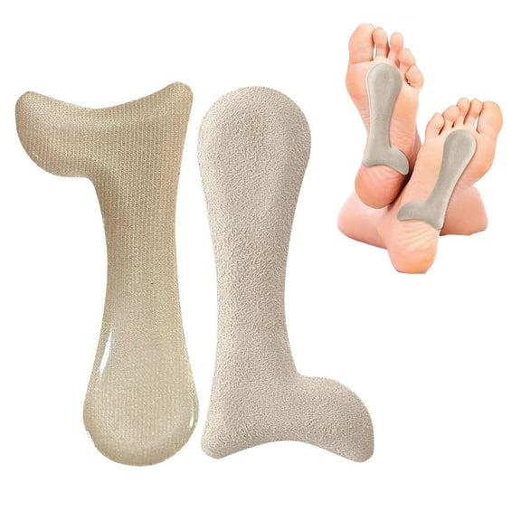TOOYFUL 2 Pieces Arch Insoles Gel Arch Support High Heel Cushion Portable Multipurpose Arch Pads Fasciitis Women Shoes Sports Sandals Velvet Apricot S
