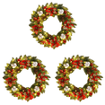 thumbnail image 1 of Decoraciones colgantes navideñas de 40CM, coronas decorativas para puertas de PVC con rojo claro, 3 uds., 1 of 2