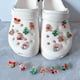 thumbnail image 2 of Juego de 12 adornos navideños para zapatos: hombrecito de jengibre y árbol de Navidad verde, adornos brillantes de ABS para zuecos y zapatillas, regalo navideño., 2 of 8