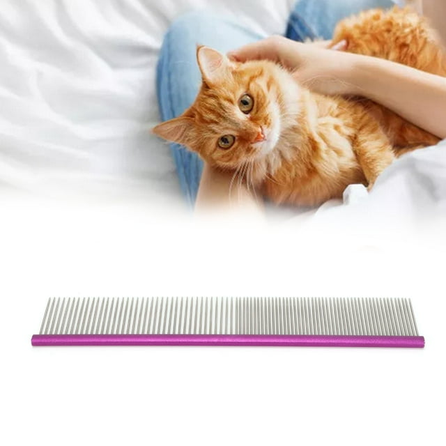 Teeth Pet Steel Comb 2 Different Densities Prevents Static Dog Grooming Comb With Rounded Ends For Long And Short Haired Breeds