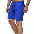 thumbnail image 2 of Knee Length Summer Shorts Solid Color Quick Drying Wide Leg Drawstring Men Fitness Shorts Streetwear, 2 of 13