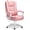 Pink, variant on Office Desk Chair, High Back Executive Computer Chair, Ergonomic Big and Tall Adjustable PU Leather Chairs with Padded Armrest for Long Time Sitting, Grey