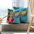 thumbnail image 6 of LALILO Throw Pillow Covers Retro Girl Happy Vintage Woman With Cushion Cover 18" x 18", 2 Pack, 6 of 6