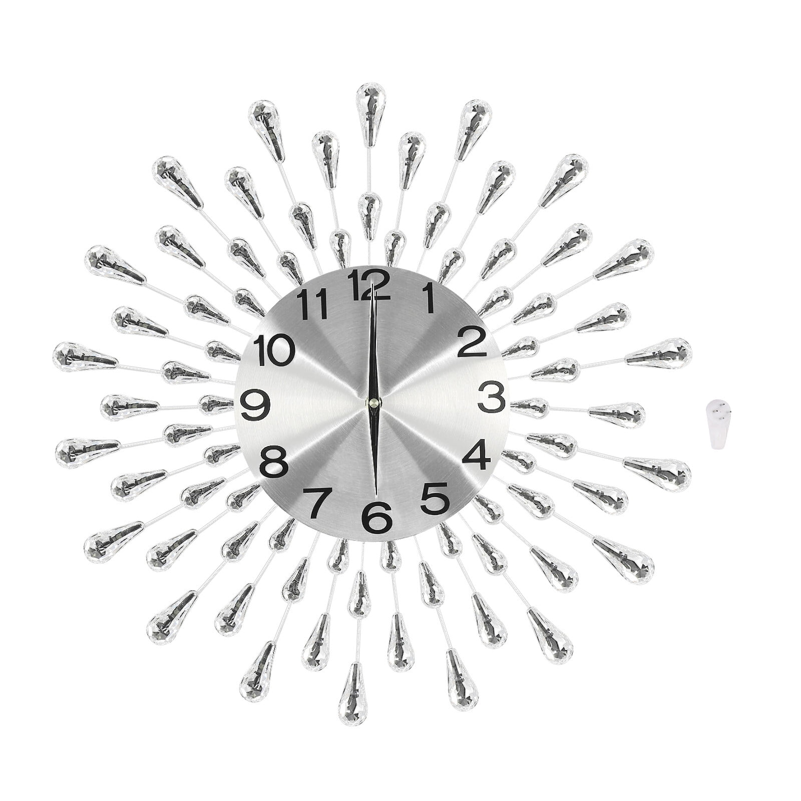 19.7 Inch Crystal Large Modern Metal Starburst Decor, Bling Crystal Wall Clock for the Living Room, Hallway, Office, Study, Bedroom
