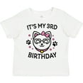 thumbnail image 3 of Inktastic Its My 3rd Birthday with Cat in Glasses Girls Toddler T-Shirt, 3 of 5