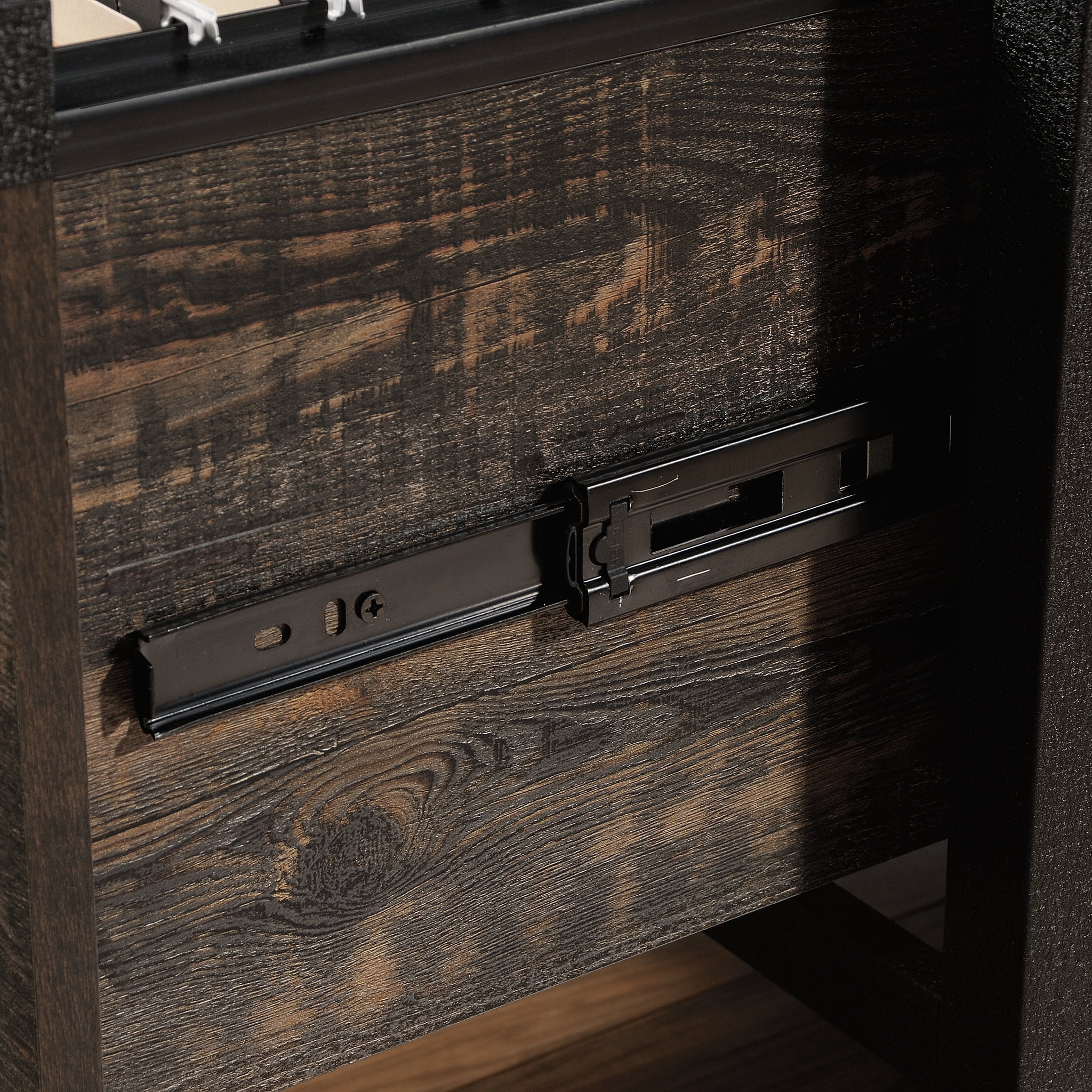 Sauder Steel River 2-Drawer Mobile File Cabinet, Carbon Oak Finish