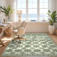 thumbnail image 3 of Design&I 9'x12' Washable Area Rug Snag-Free Sage Cream Symmetrical Border Network Balanced Framework Bathroom for Dining Room, Basement, Large Office, 3 of 7