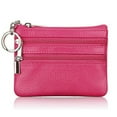 thumbnail image 1 of HLONK Men Leather Coin Purse Card Wallet Clutch Double Zipper Small Change Bag, 1 of 11